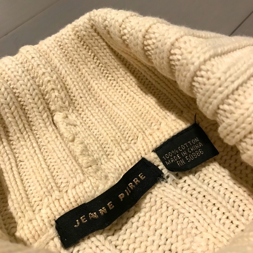 Cream Cableknit Turtleneck